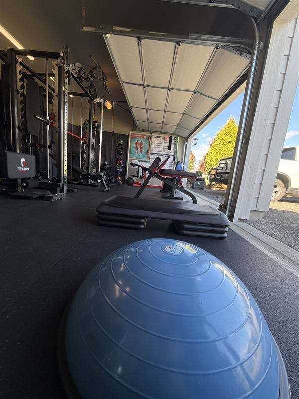 Balance trainer and aerobic steps for stability work